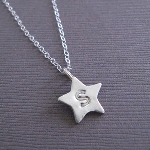 Recycled Silver Star Initial Charm Necklace image 2