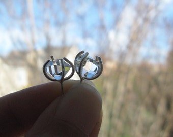 Herkimer Diamond Earrings in Silver - 7 mm