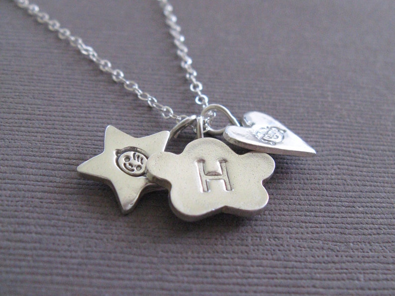 Recycled Silver Star Initial Charm Necklace image 4