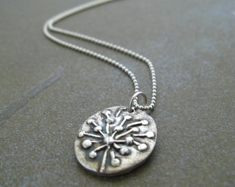 Wish Silver Dandelion Necklace