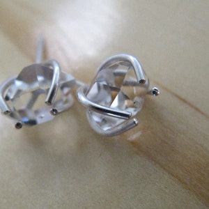 Herkimer Diamond Earrings in Silver 7 mm image 2