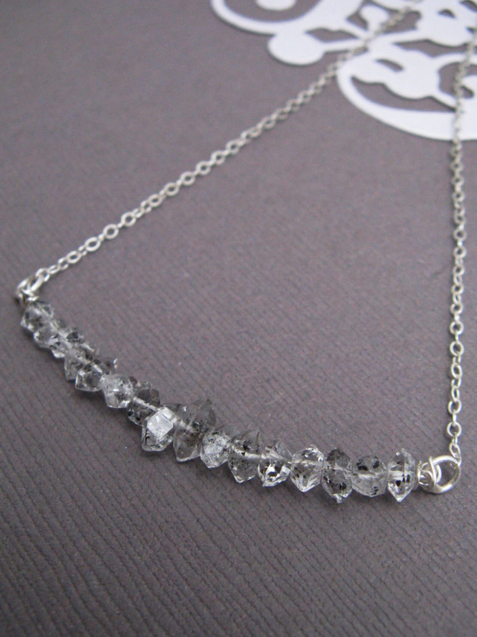 Herkimer Diamonds Modern Necklace Sterling Silver Etsy
