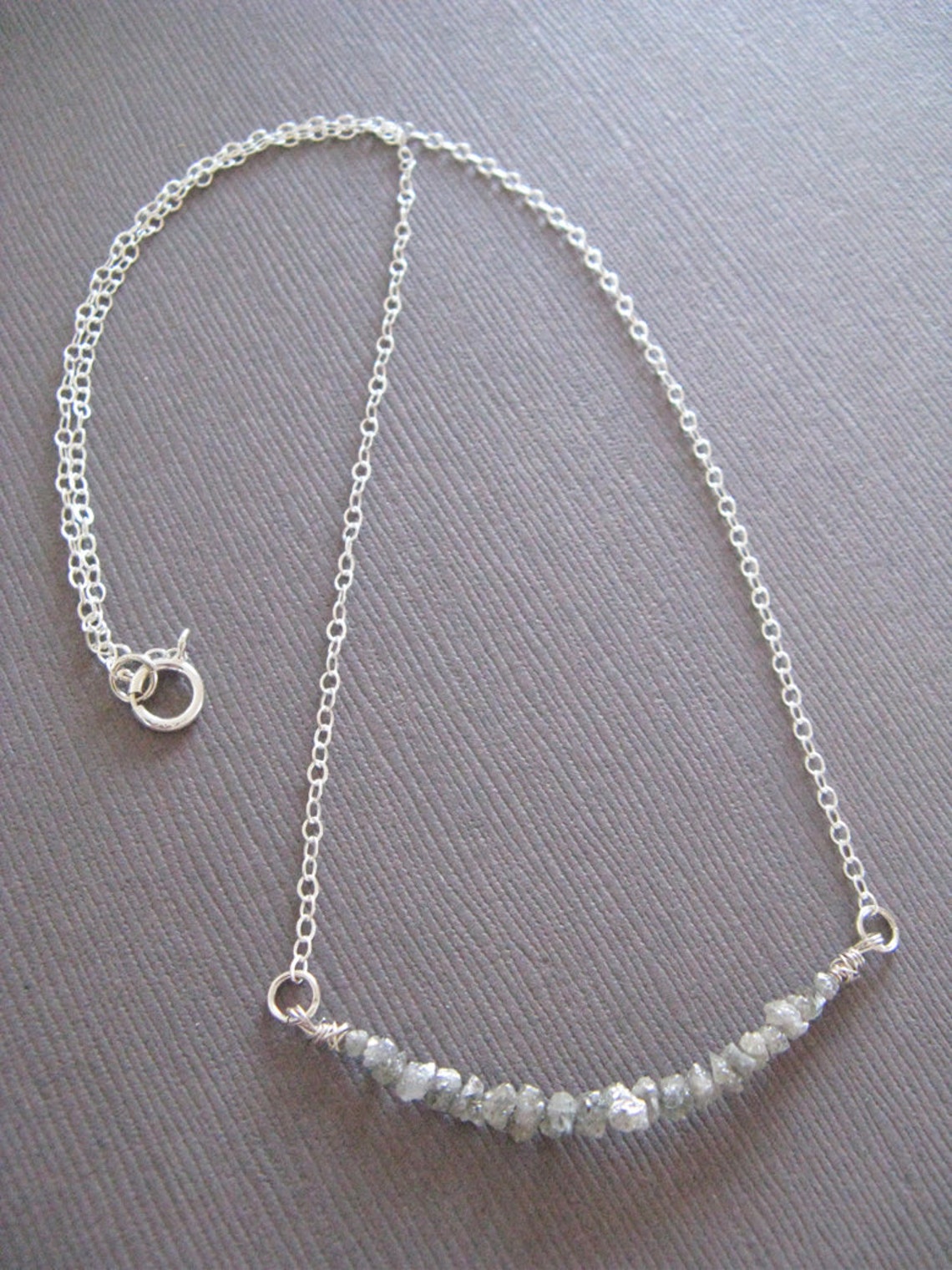 Rough Diamonds Modern Necklace in sterling silver Etsy