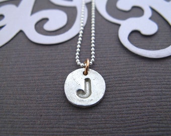 Baby Jane Initial Charm Recycled Silver Necklace