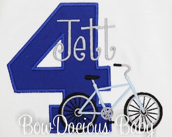 Bike Birthday Shirt, Bicycle Birthday Shirt, Boy's Bike Shirt, Any Age, Any Colors