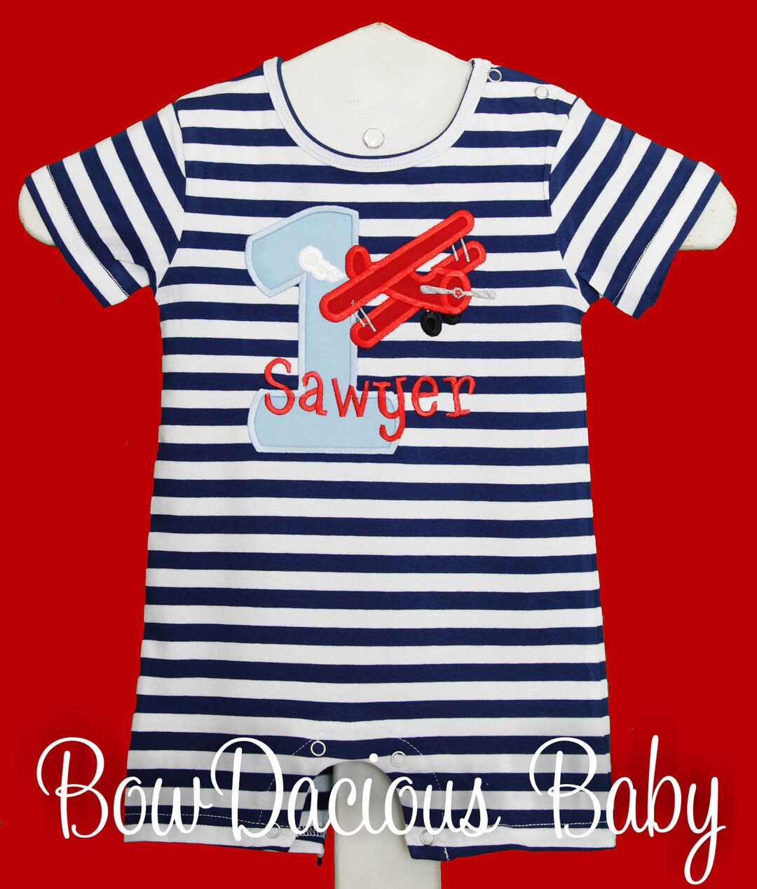 New Born Baby Romper In Blended Stuff In Airplane Design main image 0