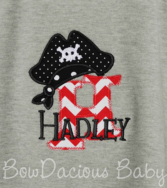 Pirate Shirt, Pirate Birthday Shirt, Pirate Initial Shirt or Bodysuit, Pirate Shirt, Girls Pirate Shirt, Personalized Pirate, Custom Il_570xn