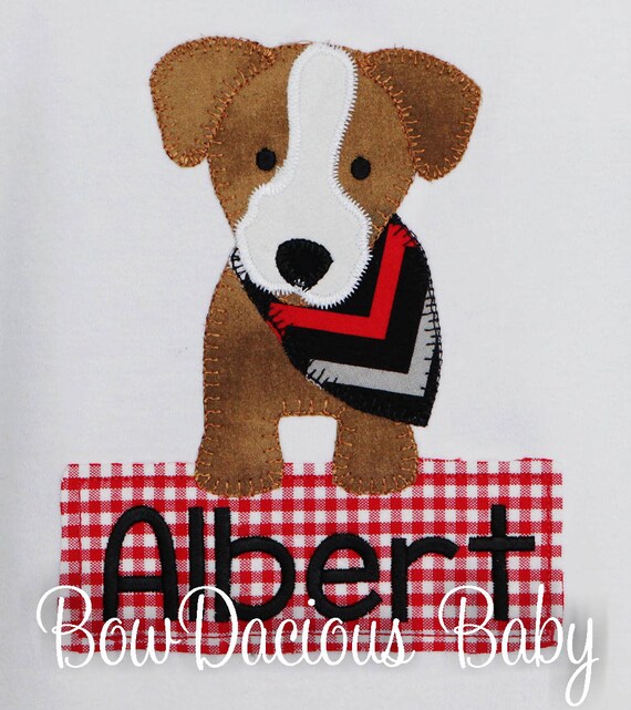 Boys Puppy Dog Personalized Shirt or Bodysuit, CUSTOM, ANY COLORS Il_570xn