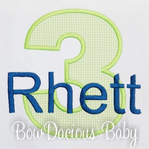 Boy&#39;s Birthday Shirt, Personalized Childrens Number T-Shirt, 1st 2nd 3rd 4th 5th 6th 7th 8th 9th, Any Age and Colors, Embroidered