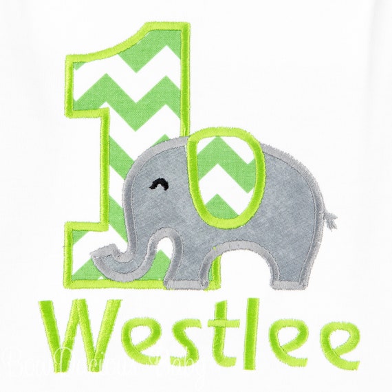 Elephant Birthday Shirt, Birthday Shirt, Elephant Birthday Bodysuit, Boys or Girls, Any Age and Colors, Personalized Il_570xn