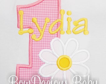 Daisy Flower Birthday Shirt, Custom, Any Age and Colors