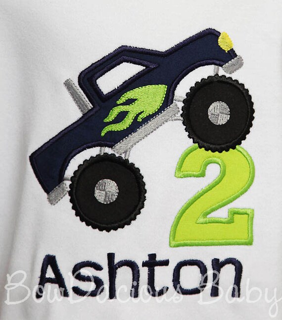 Boys Monster Truck Birthday Shirt, Personalized Birthday Shirt, Monster Truck Party, Smash Birthday, Custom Colors, Boys' Birthday Shirt Il_570xn