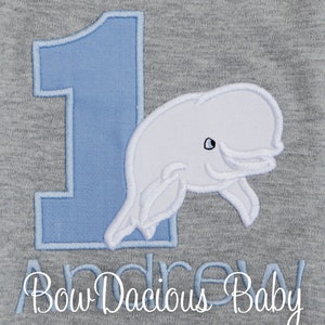 Beluga Whale Birthday Shirt, Beluga Whale Birthday Bodysuit, Whale Birthday, Any Age, You Pick the Fabrics, Whale First Birthday