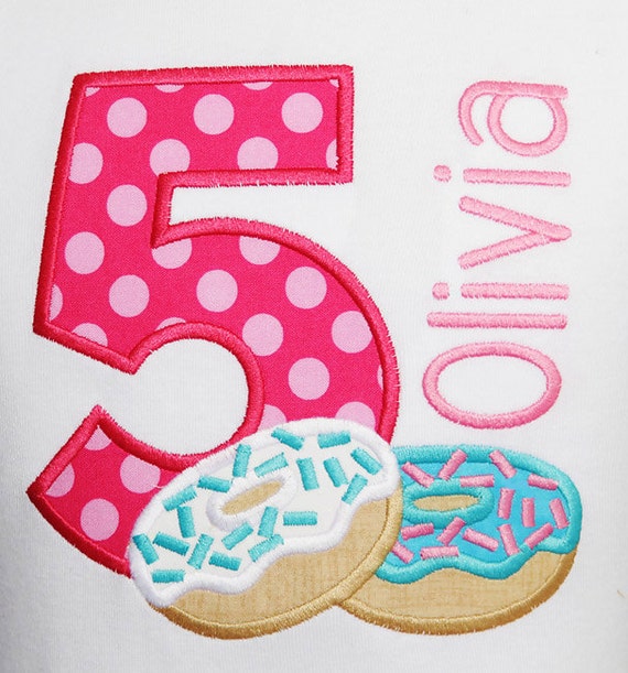 Donut Birthday Shirt, Donut Birthday Party, 5th Birthday Shirt, Any Age, Birthday Shirt or Bodysuit, Birthday Tee, Donut Party, Custom Il_570xn