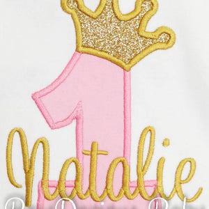 Royal Princess Birthday Shirt or Bodysuit, Baby Girl First Birthday Bodysuit, Baby Girl First Birthday Shirt, Pink and Gold Birthday Shirt