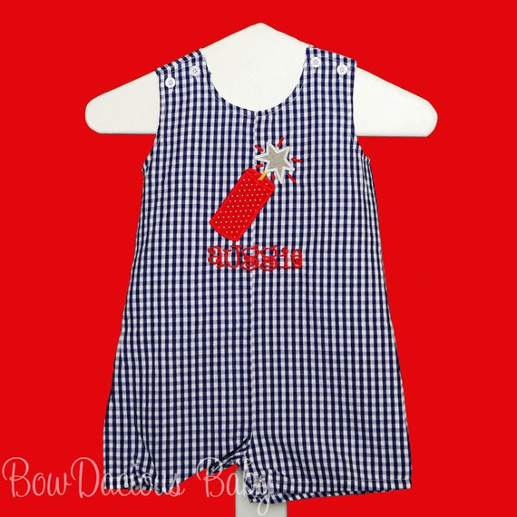 Fourth of July Jon Jon Shortall, Firework Jon Jon, 4th of July Outfit, Patriotic Jon Jon, CUSTOM COLORS/FABRIC, Personalized, Embroidered Il_570xn