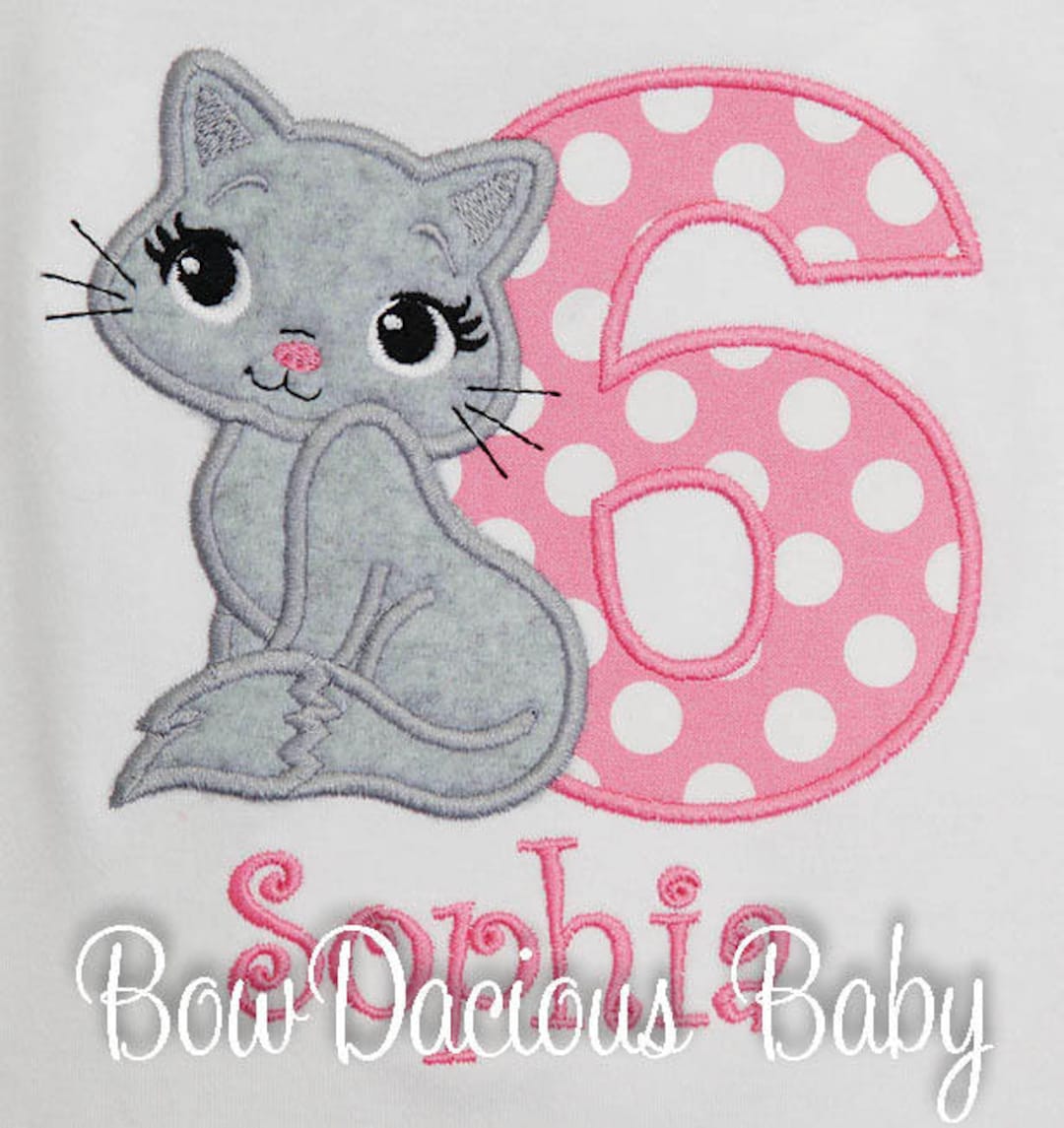 Cat Birthday Shirt, Cat Personalized Shirt or Bodysuit, Cat Birthday