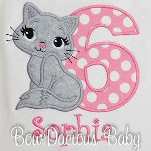 Cat Birthday Shirt, Cat Personalized Shirt or Bodysuit, Cat Birthday Outfit, Kitty Birthday, Kitten Shirt, Custom, Any Age, Any Color