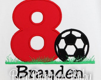 Soccer Ball Birthday Shirt, Personalized Soccer Birthday Shirt, Any Age and Name, You Pick the Colors!