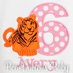 Tiger Birthday Shirt, Custom, Any Age and Colors