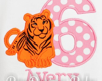 Tiger Birthday Shirt, Custom, Any Age and Colors