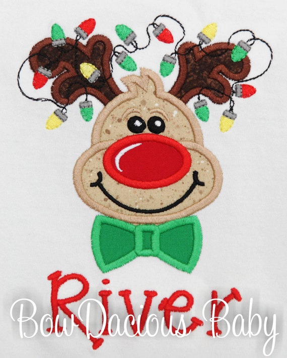Red Boy's Reindeer Shirt, Embroidered Christmas Reindeer Shirt, Boys Christmas Shirt, Boys Reindeer Shirt, Christmas, Reindeer Il_570xn