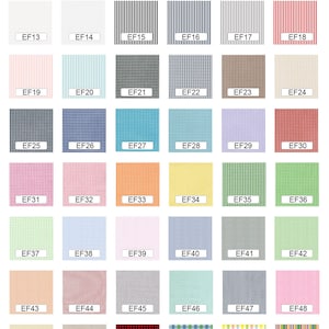 May include: A chart showing over 700 fabric patterns. The chart is divided into 6 rows and 6 columns. Each square shows a different fabric pattern. The fabric patterns include polka dots, stripes, plaid, and more. The chart is labeled "Fabric Chart" and "Over 700 Fabrics available".