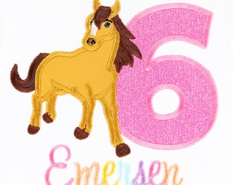 Horse Birthday Shirt, Personalized Horse Birthday Shirt, Farm Birthday Shirt, Embroidered, Personalized, Custom