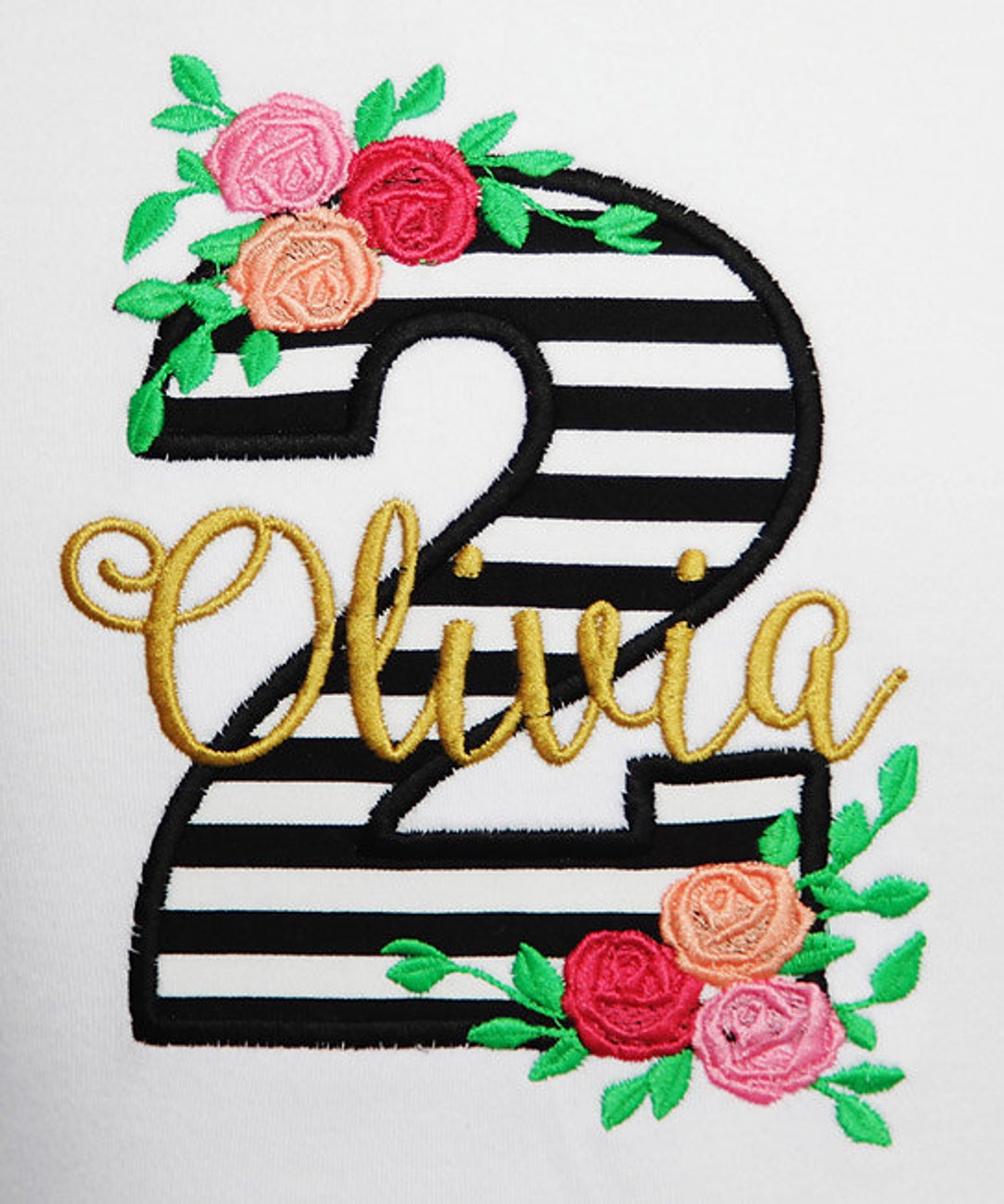 Rose Birthday Shirt Girl's Flower Birthday Shirt or Etsy