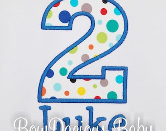 Boy's Birthday Shirt, Personalized Childrens Number T-Shirt, 1st 2nd 3rd 4th 5th 6th 7th 8th 9th, Any Age and Colors, Embroidered