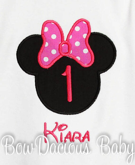 Girls Personalized Monogrammed Minnie Mouse Shirt, Black or White, Long or Short Sleeves, Sizes 3m to 12yrs, Shirt, Tank, Bodysuit Il_570xn