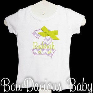 Girls Birthday Shirt, Birthday Number Shirt, Second Birthday Shirt, Custom Colors, Any Age, Purple and Green, Number with Bow, Bodysuit, Age image 2