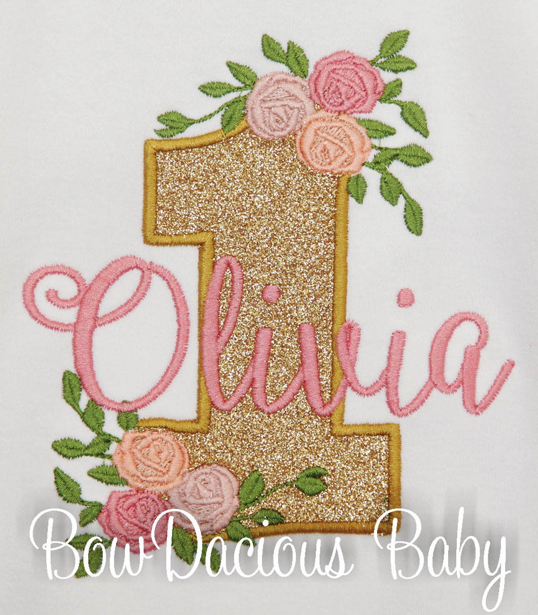 Rose Birthday Shirt, Girl's Flower Birthday Shirt or Bodysuit, Custom