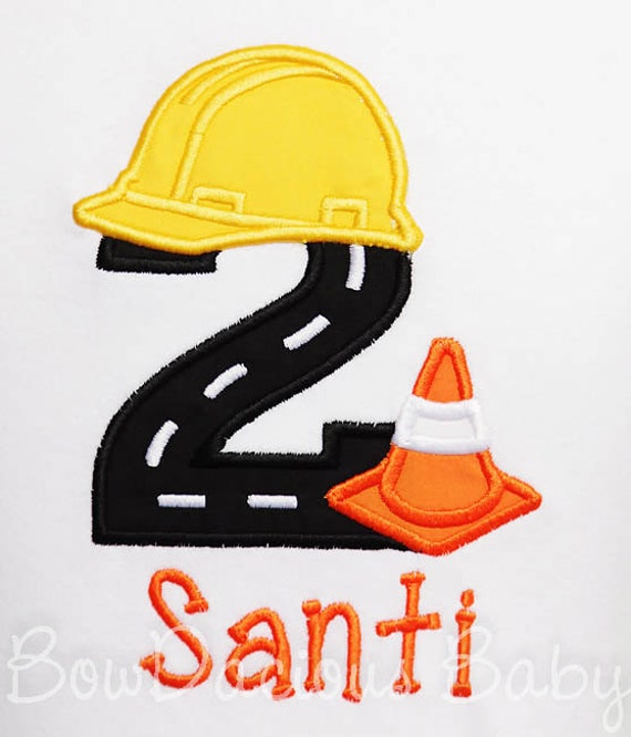 Boys Construction Birthday Shirt, Custom Construction Birthday Shirt, Road Number Birthday Shirt, Hard Hat Birthday Shirt, Construction Cone Il_570xn