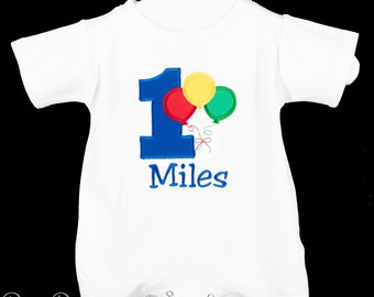 Balloon Birthday Outfit, Balloon 1st Birthday Theme Romper, Cake Smash Balloons, Balloon Birthday Theme for Baby Boy, CUSTOM