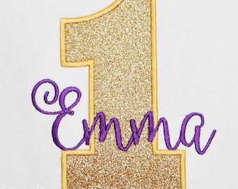 Glitter Number Birthday Shirt, Girls Glitter Shirt, 1st 2nd 3rd 4th 5th 6th 7th 8th 9th, You Pick the Colors
