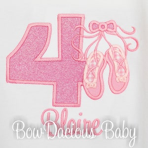 Girls Ballet Embroidered Birthday Shirt, Girls Ballet Birthday Shirt, Ballet Birthday Shirt, Any Age and Colors