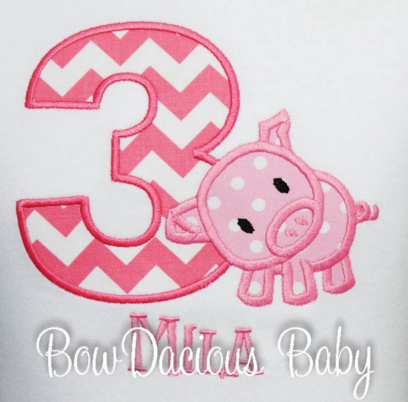 Any Age Pig Birthday Shirt Farm Birthday Farm Party Custom Made Pig Birthday Shirt Girls/' Pig Birthday Shirt or Bodysuit Any Fabrics