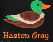 Boy's Duck Shirt, Mallard Duck Shirt, Personalized, Custom, Embroidered Il_170x135
