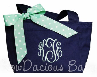 Personalized Lunch Box, Monogrammed Lunch Box, Embroidered Lunch Bag Tote, Preschool Lunch Box, School Lunchbox, Work Lunch, Christmas Gift