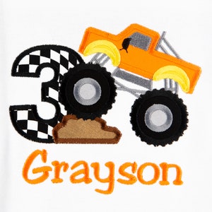 Monster Truck Shirt, Custom Monster Truck Birthday Shirt, Monster Truck 3rd BirthdayFamily Birthday Shirt, Personalized, Any Age/Colors