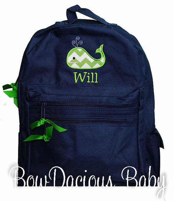 Whale Backpack, Boy's Personalized Backpack, Custom Whale Backpack, School Backpack, Daycare Bag, Baby Shower Gift Il_570xn