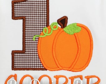 Pumpkin Birthday Outfit, Boys Halloween, Fall Pumpkin Birthday Shirt, Baby Boy 1st Birthday Outfit, Personalized Smash Cake Outfit ANY AGE
