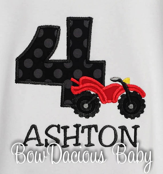 4 Wheeler Birthday Shirt, ATV Birthday Shirt, Four Wheeler Birthday Shirt, Custom Boys Birthday Shirt, Motor Bike Shirt Il_570xn