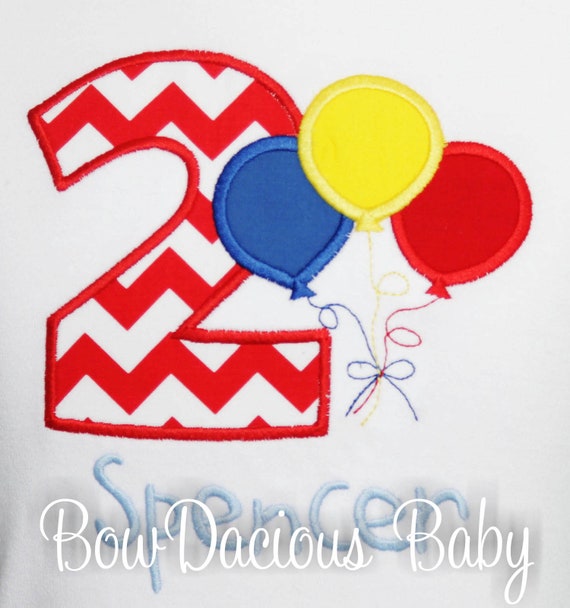 Boy Birthday Shirt, Primary Colors Birthday Shirt, Balloon 2nd Birthday Outfit, Birthday Shirt, 2nd Birthday, Custom ANY AGE/COLORS Il_570xn
