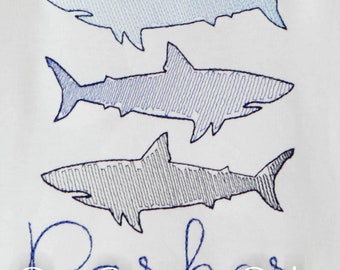 Shark Shirt, Boys Shark Shirt, Beach Shirt, Summer Shirt, Custom Colors, Shark Birthday Shirt, Birthday Gift