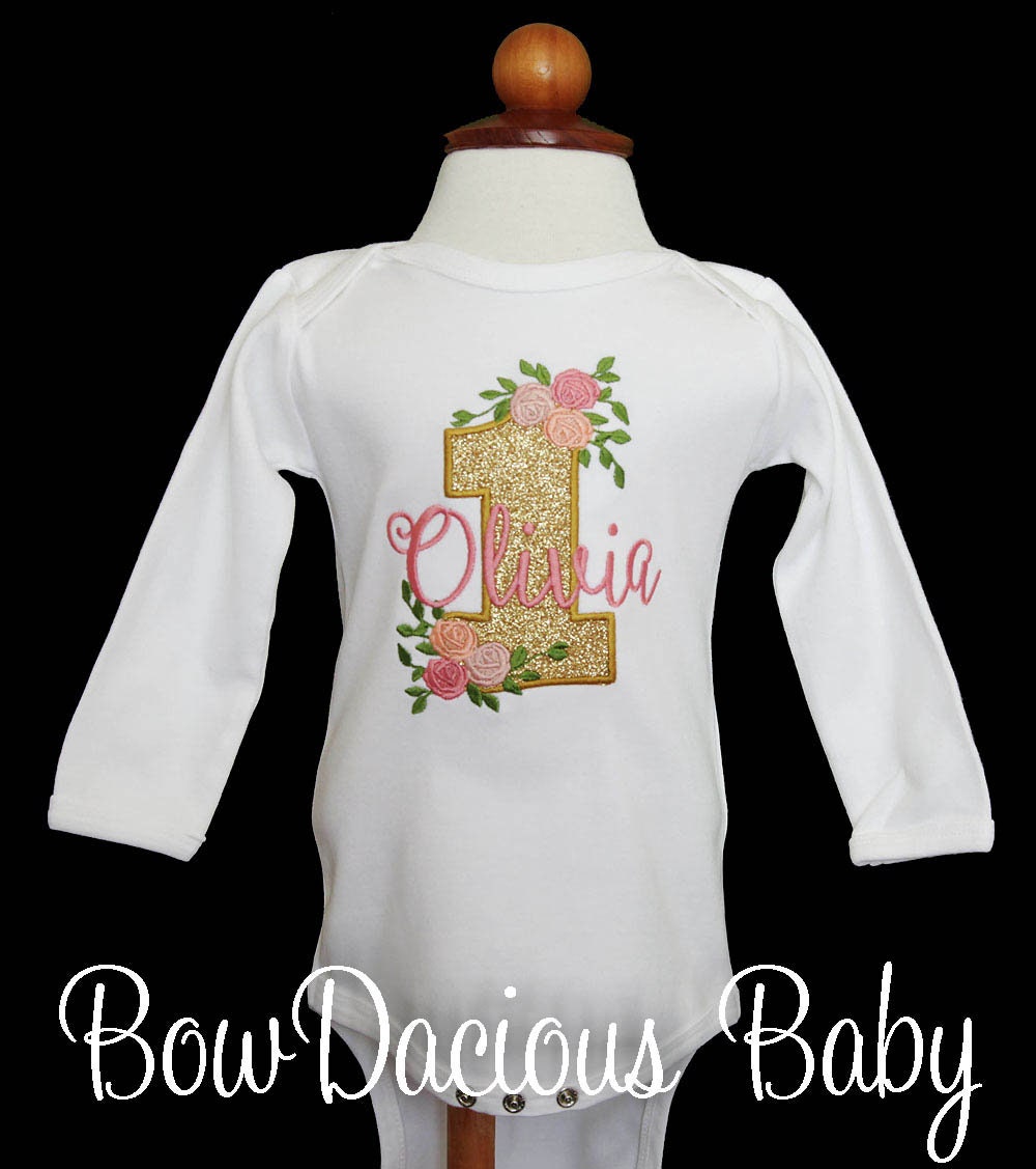 Rose Birthday Shirt Girl's Flower Birthday Shirt or Etsy