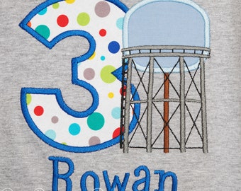 Water Tower Birthday Shirt, Water Tower Shirt, Custom, Any Age and Colors, Personalized