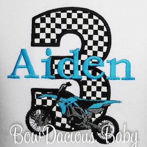 Dirt Bike Birthday Shirt or Bodysuit, Custom, Any Age, Any Colors