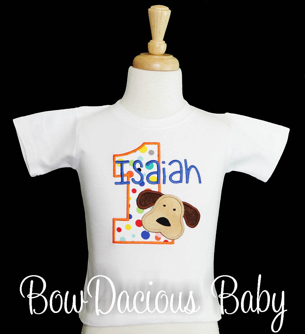 Boys Puppy Dog Birthday Shirt Personalized Birthday Shirt or Etsy